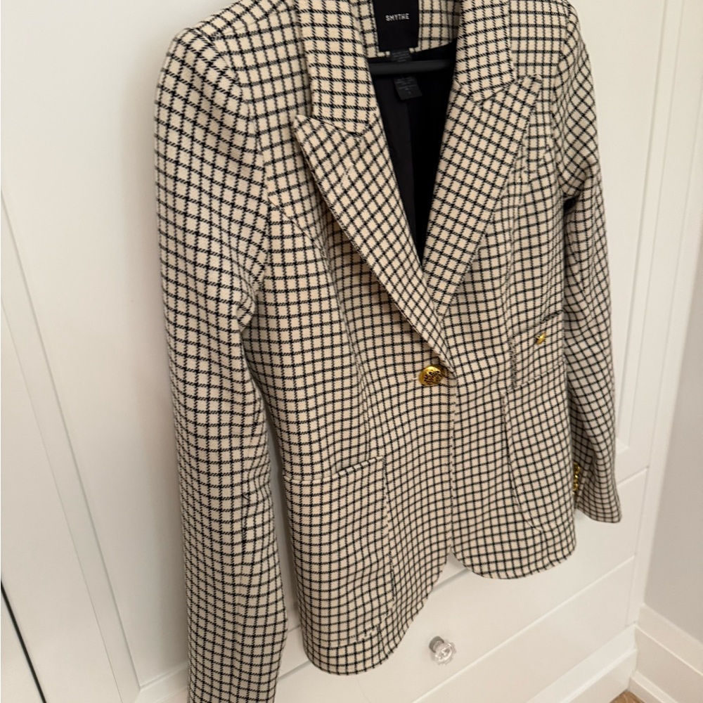 Smythe Black and Cream Checkered Blazer
